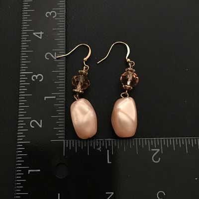 Peach shimmery dangle earrings