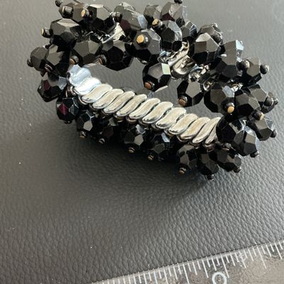 Gorgeous Black Glass Beaded Shaker bracelet