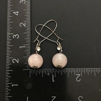 Rose quartz gemstone dangle earrings