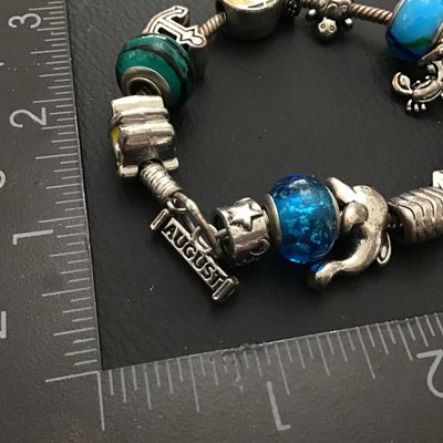 Vintage silver tone charm bracelet