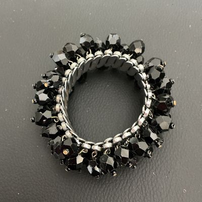Gorgeous Black Glass Beaded Shaker bracelet