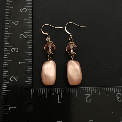 Peach shimmery dangle earrings