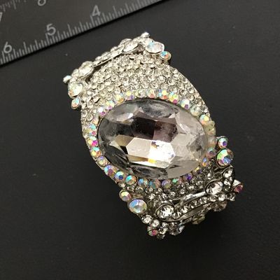 Rhinestone Statement Clamper Style Bracelet
