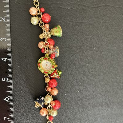 Very cute Vintage Christmas Charm Bracelet with a watch needs new battery
