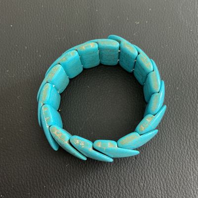 South western faux turquoise stone stretchy bracelet