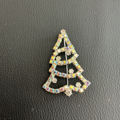 Beautiful AB Rhinestone Christmas tree brooch