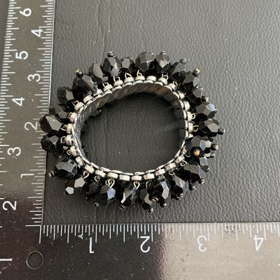 Gorgeous Black Glass Beaded Shaker bracelet