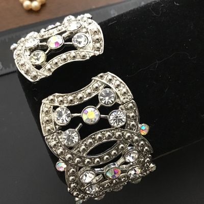 Rhinestone Statement Clamper Style Bracelet