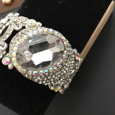Rhinestone Statement Clamper Style Bracelet