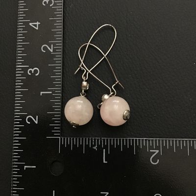 Rose quartz gemstone dangle earrings