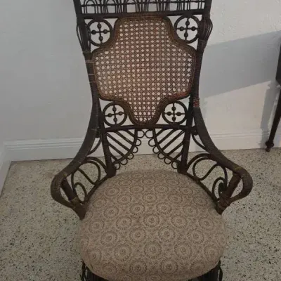 Antique Victorian Wicker Rocker