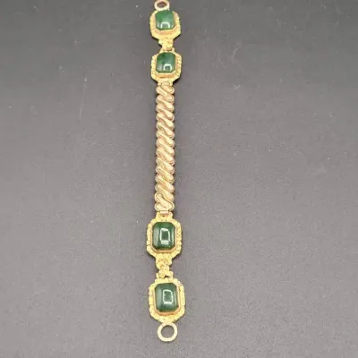 10k Gold Jade Link Bracelet - Missing Clasp