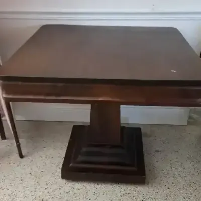 Vintage American Empire-style Mahogany Pedestal Center Table #1