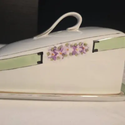 Hand Painted Nippon Covered Cheese Dish