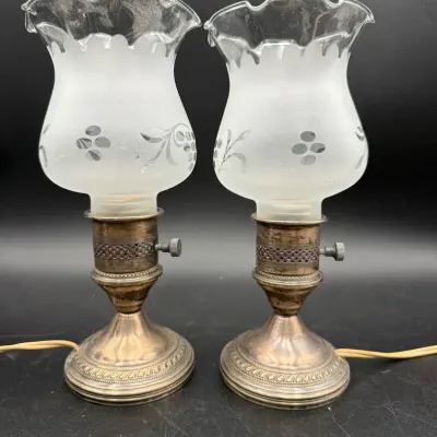 2 Sterling Weighted Base Table Lamps