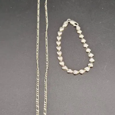 Sterling Silver Bracelet And Necklace 