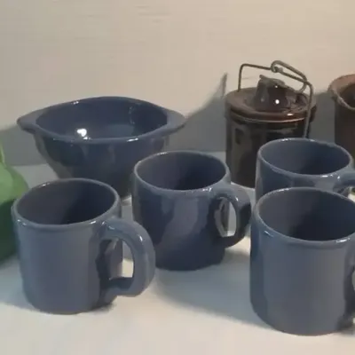 Bybee Pottery Set & Other Stoneware & Pottery Pieces