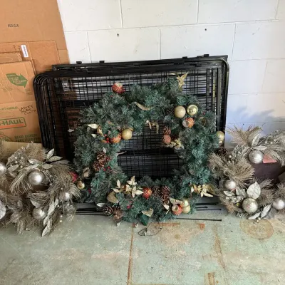 3 Holiday Wreaths, 1 Large & 2 Medium