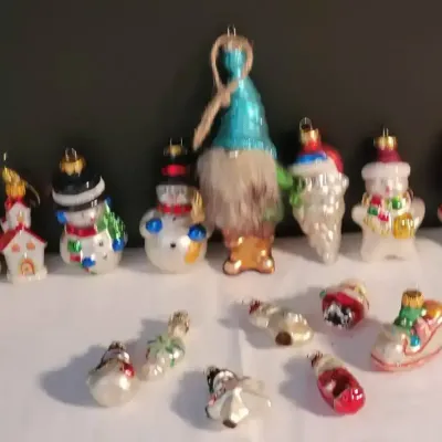 Hand-Blown Figural Glass Christmas Ornaments