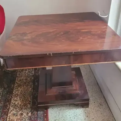 Vintage American Empire-style Mahogany Pedestal Center Table #2