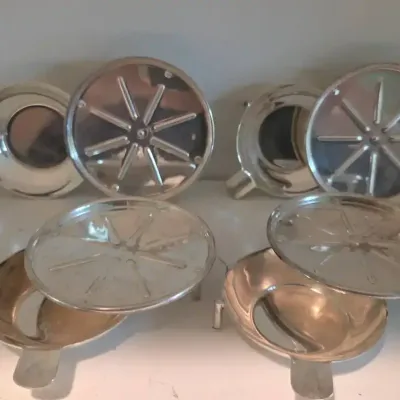 Set Of 4 Napier Silver-Plated Combination Ashtray/Coaster