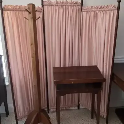 Wood Slant Book Stand/Podium & Hall Tree & 3 Panel Privacy Screen
