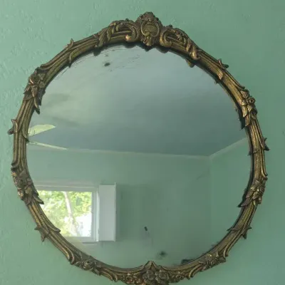 Vintage Gold Toned Ornate Rococo Style Mirror