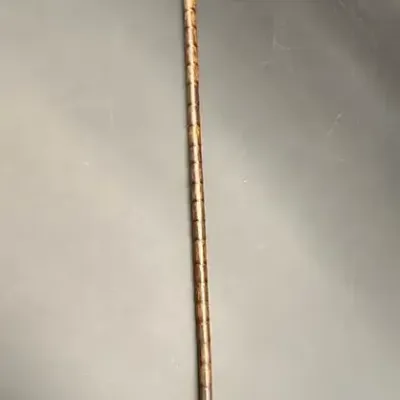 Antique Silver Topped Swagger Stick With Brass Tip