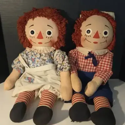 Knickerbocker Cloth Raggedy Ann & Andy Dolls