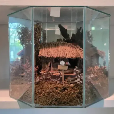 Handmade Diorama In Glass Terrarium