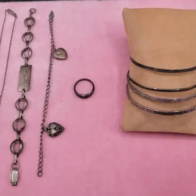 Sterling 925 Necklace, Bracelets, Bangles, and Ring