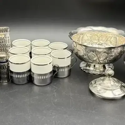 Mixed Silver Plate Kitchen and Decor