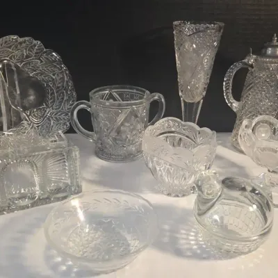 Variety of Glass Items Incl. Fostoria, Onieda, Indiana Glass Items and More 