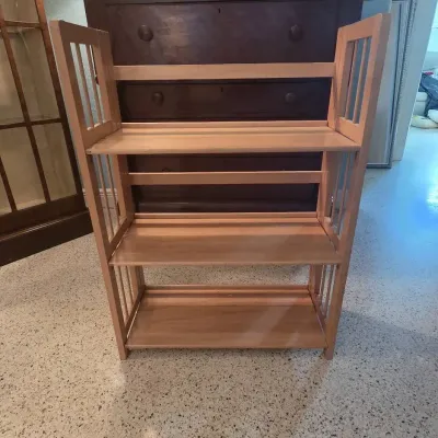 3-Tier Folding Wood Shelving Unit