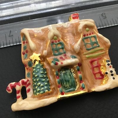 Ginger Bread House Brooch Holiday