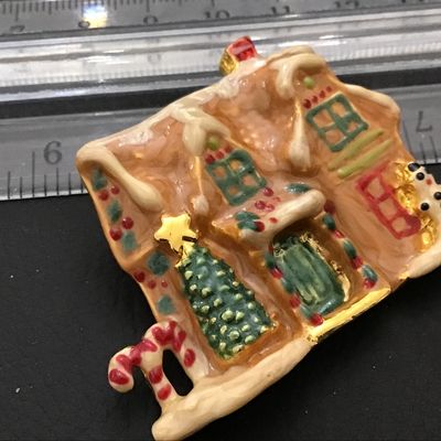 Ginger Bread House Brooch Holiday