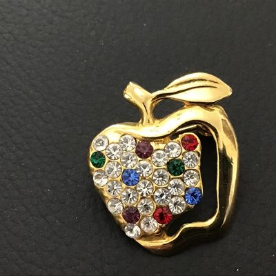 Rhinestone Apple pin