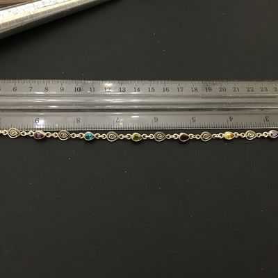 C W 925 Sterling Garnet Amethyst Citrine Topaz Peridot 7.5 Length