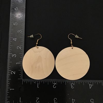 Cute large wooden statement earrings