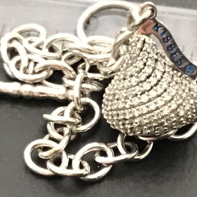 Pave Set Rhinestone 925 Hersheys Kiss Bracelet