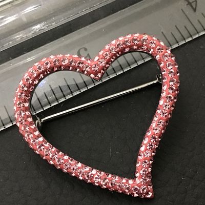 Swavorski Crystal Pink Rhodium Brooch
