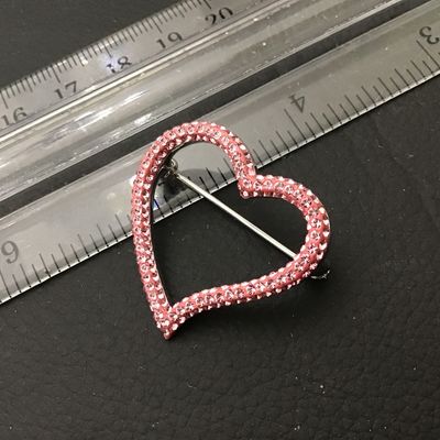Swavorski Crystal Pink Rhodium Brooch