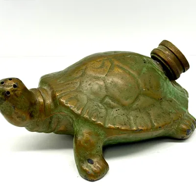 Sale Photo Thumbnail #8: Figural Brass Turtle Lawn Sprinkler 