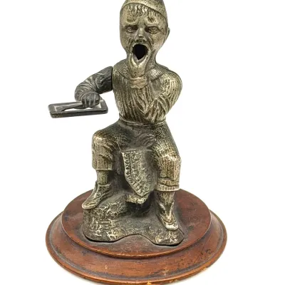 Sale Photo Thumbnail #45: Rare Mechanical Figural Man Cigar Cutter 
