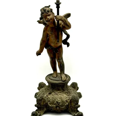 Sale Photo Thumbnail #27: Figural Cherub Gas Cigar Lighter 