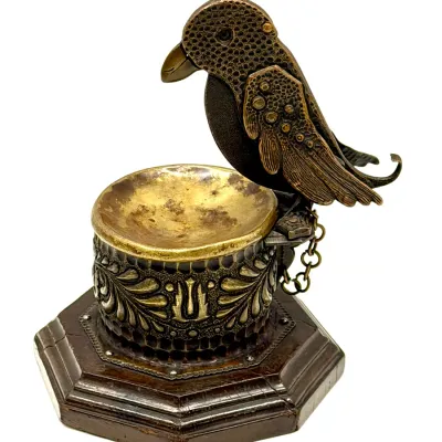 Sale Photo Thumbnail #9: Arts and Crafts Bird Cigar Cutter 