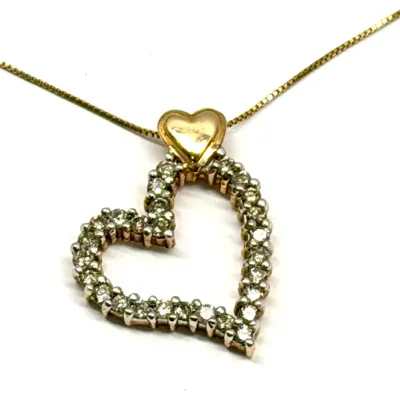Sale Photo Thumbnail #19: Gold Heart Pendant and Chain 