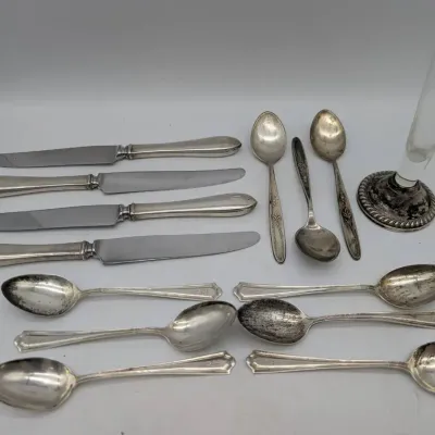 Sterling Silver Flatware & Vase