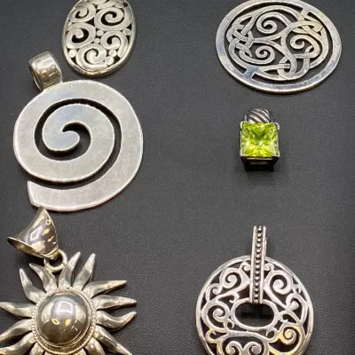 6 Sterling Silver Pendants