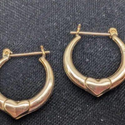 Pair Of 14K Gold Hoop Earrings 